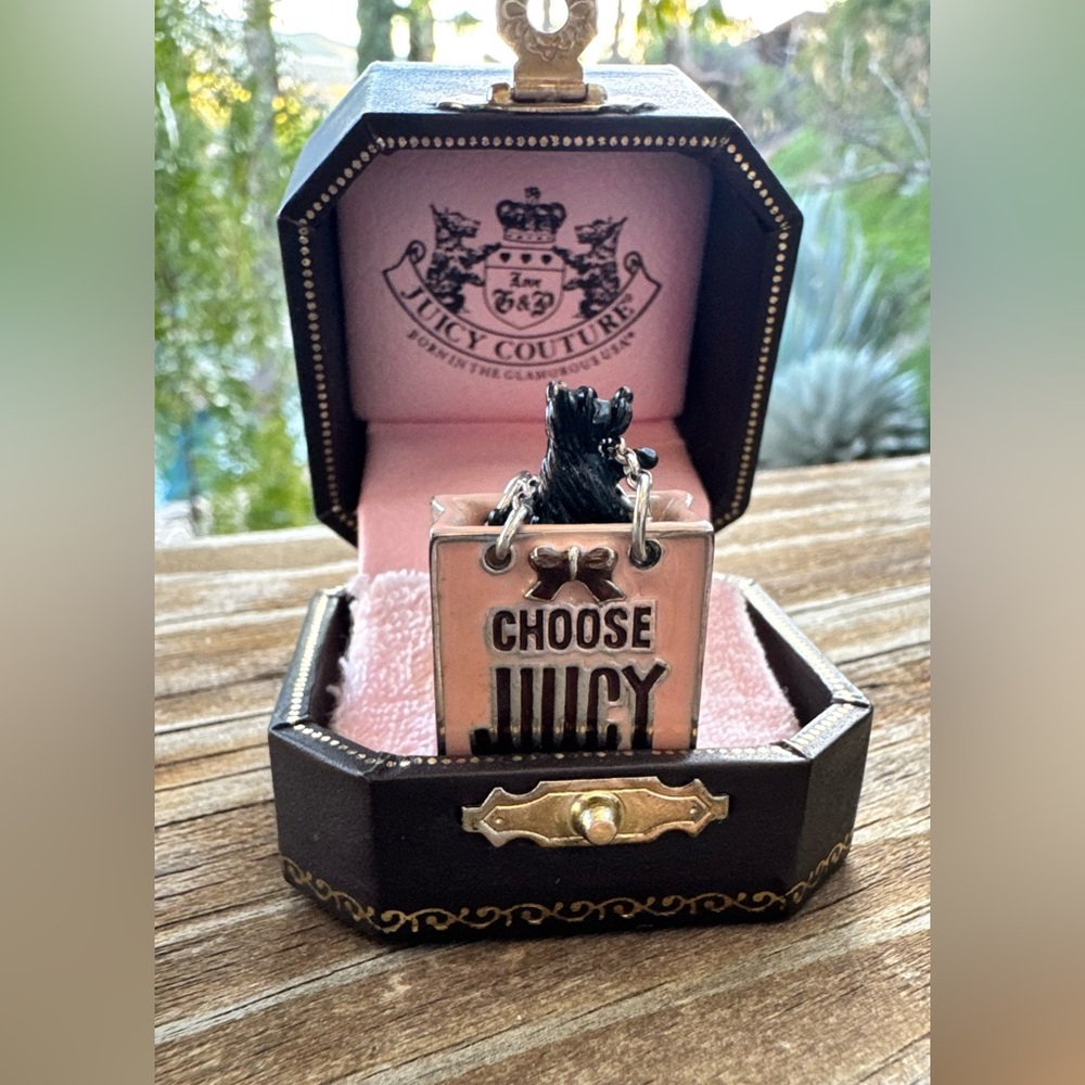 RARE Vintage “Choose Juicy” Mini Shopping Bag Charm – Scottie Dog